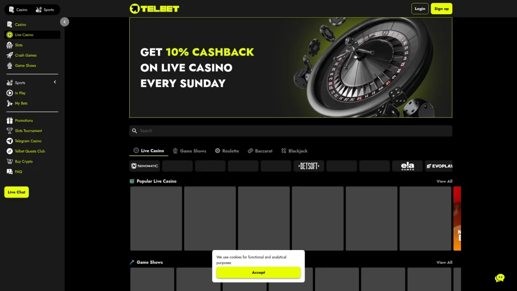 Telbet Casino Live Games