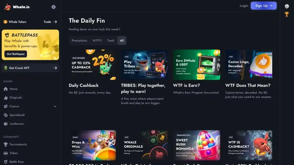 Whale Bonuses & Promotions