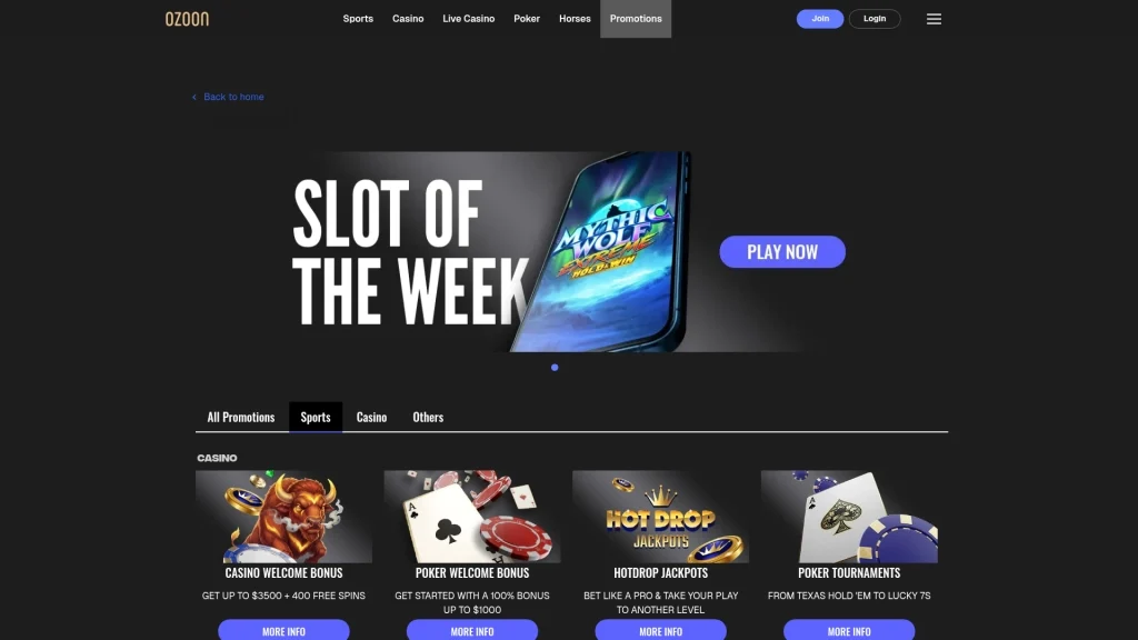 Ozoon Casino Bonuses & Promotions